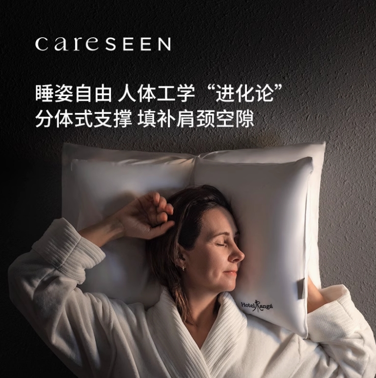 康尔馨朗高酒店同款侧睡枕头95白鹅绒多功能羽绒枕芯法国DNA大奖